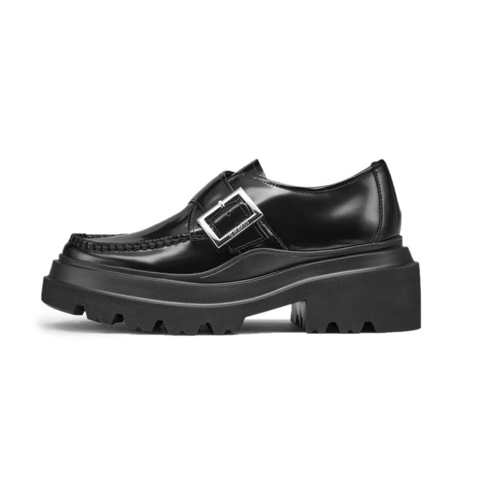 GH Bass Ella Platform Derby Monkstrap Black Leather Lug Sole Shoes BAX3D002 9.5